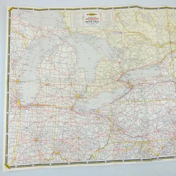 Vintage 1958 SUNOCO Gas Company Road Map Eastern United States - Picture 3 of 12